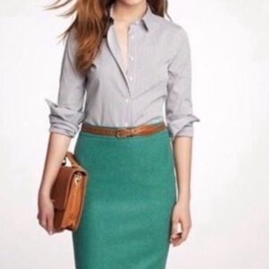 NWOT Turquoise Blue J. Crew The Pencil Skirt, Size 4
